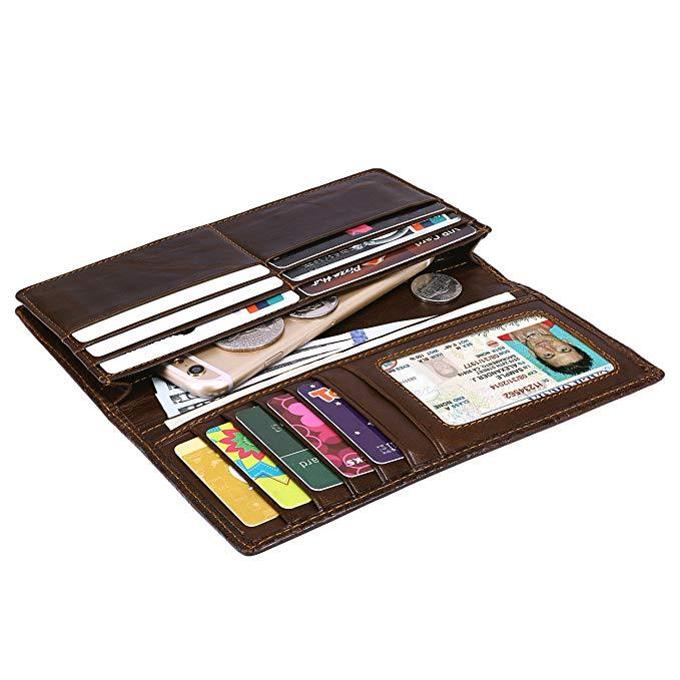 Portefeuille long en cuir PU effet crocodile